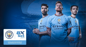 8xbet đã tài trợ độc quyền cho Man City.